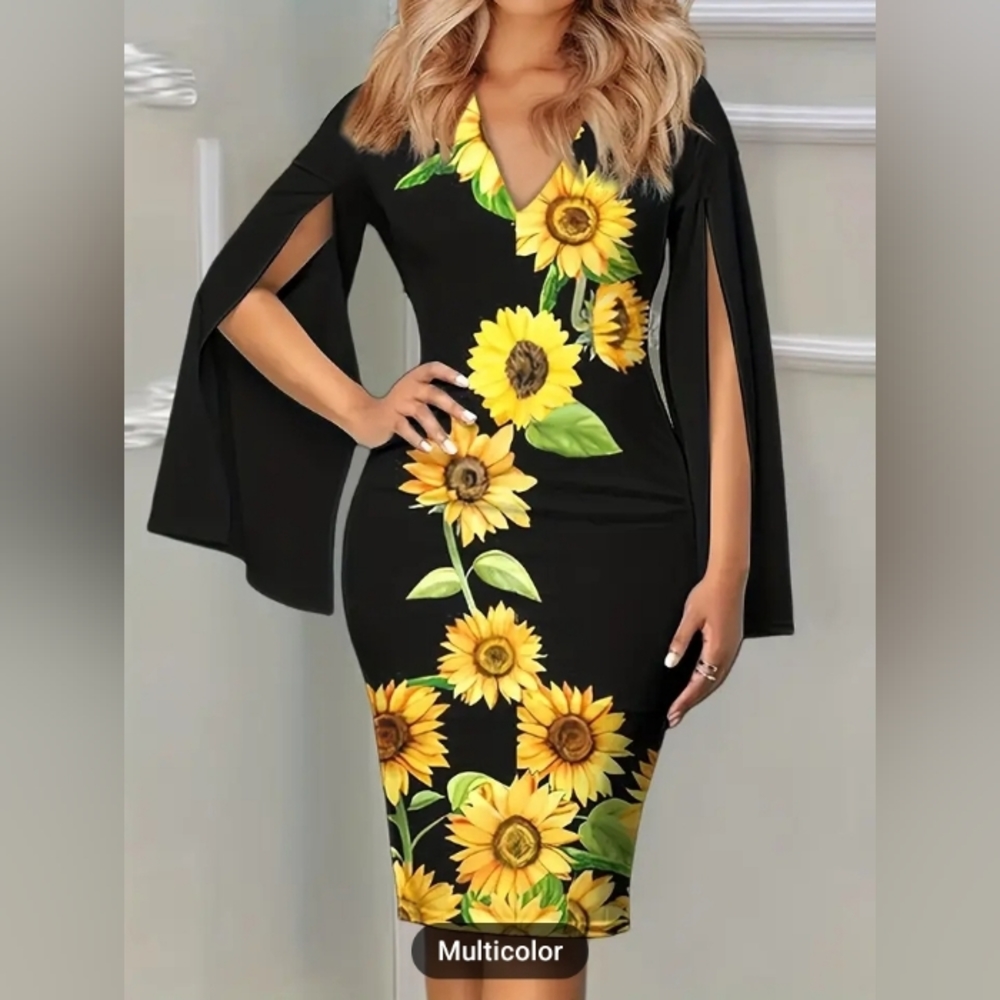 Beautiful Plus Sunflower Dress